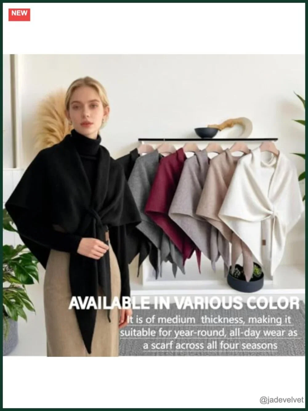 Cashmere Blend Knitted Shawl Wrap Cape Cardigan Travel Scarf
